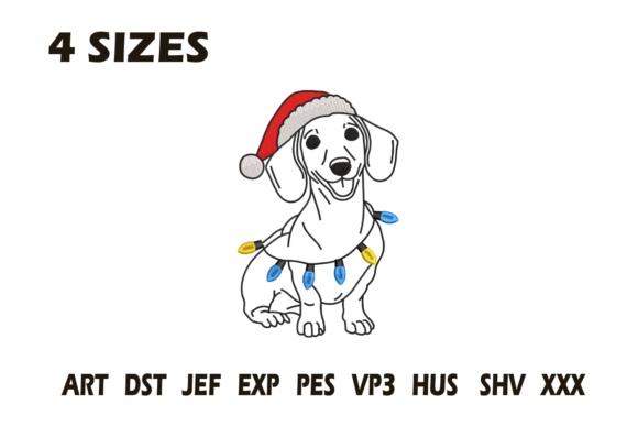 Christmas Dog Embroidery Design