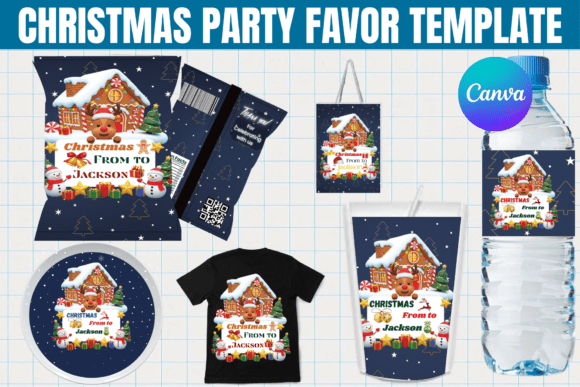 Christmas Party Favor Canva Template