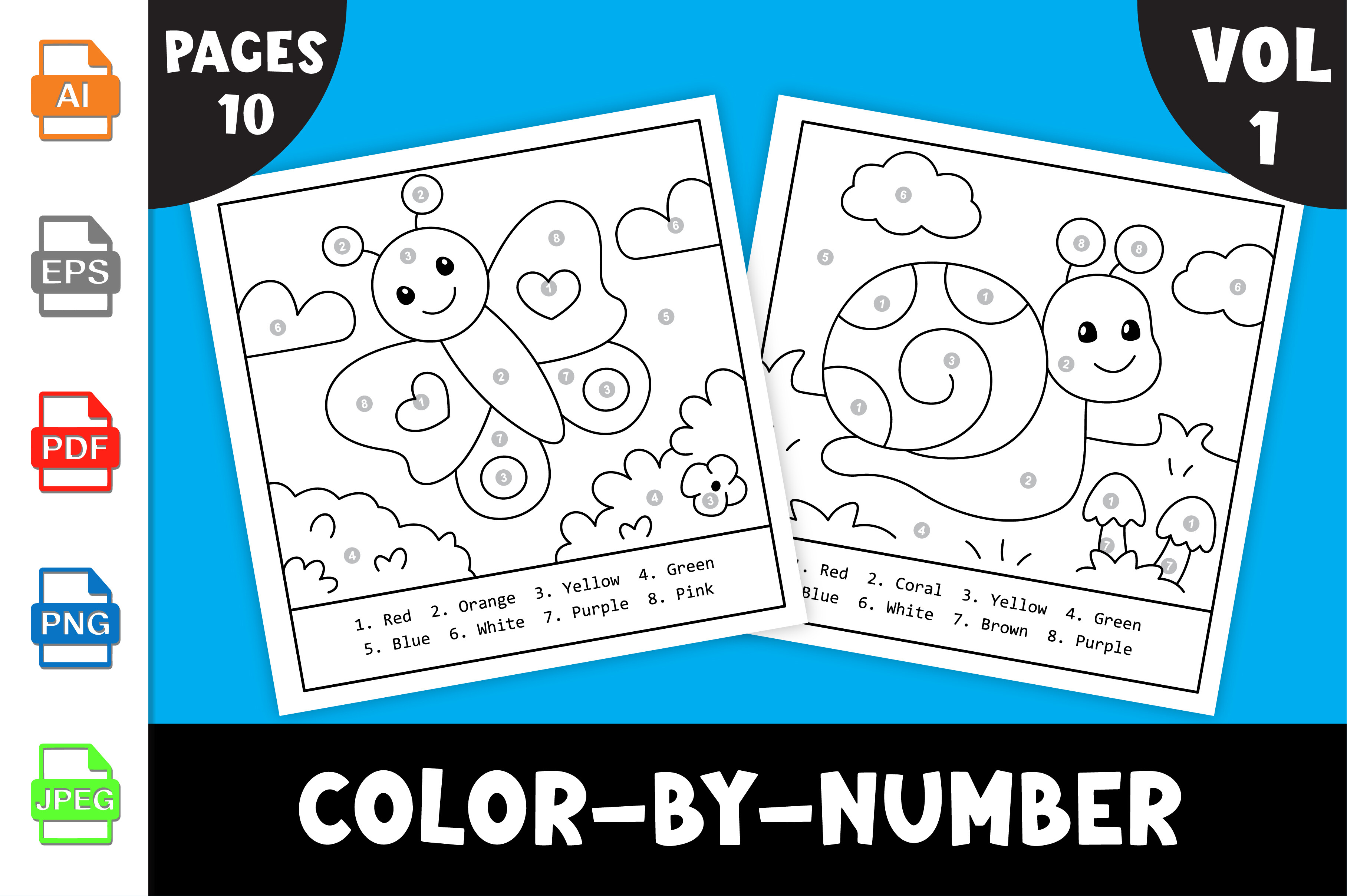Color-by-Number Coloring Page for Kids