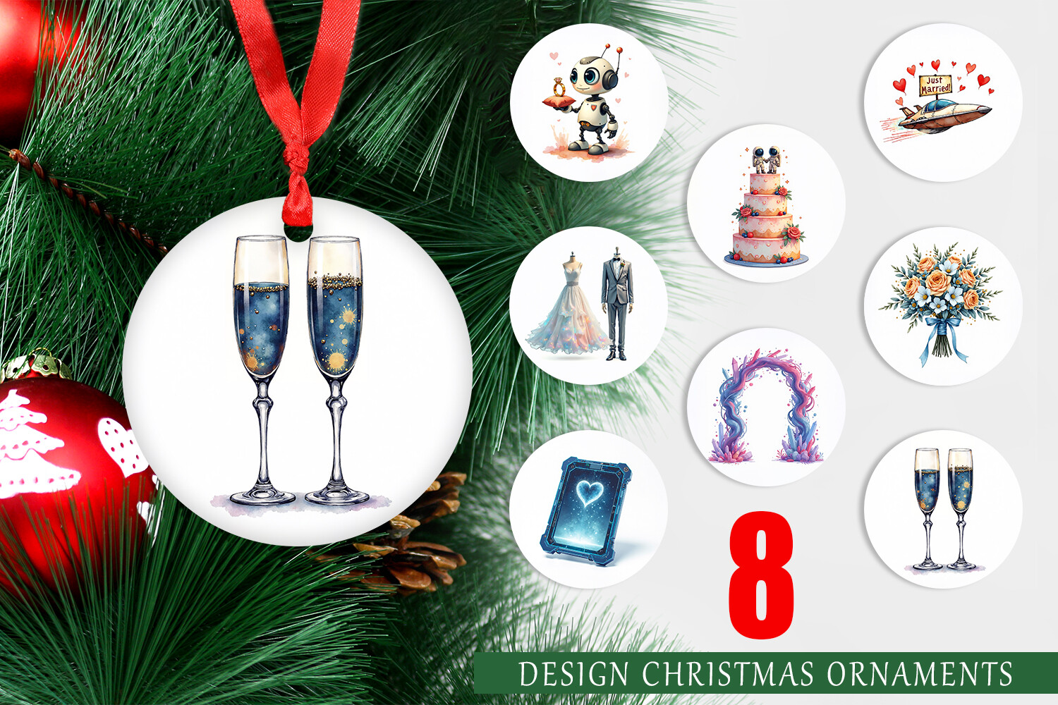 Cosmic Sci-Fi Wedding Ornament