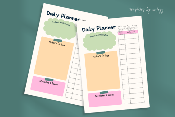 Cute Aesthetic Daily Planner Canva