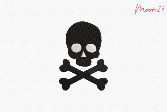 Cute Skull Crossbones Stitch Art