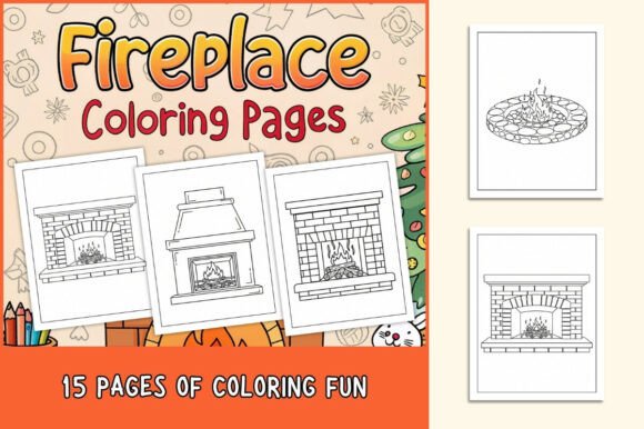 Fireplace Coloring Pages for Kids