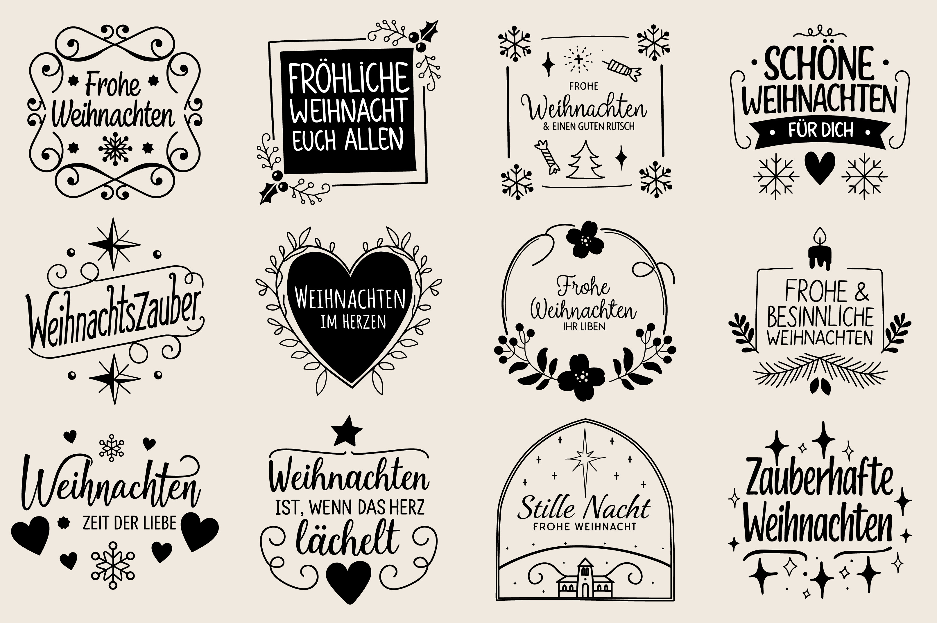 German Frohe Weihnachten Plotter File V2
