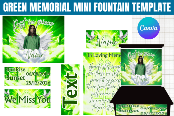 Green Memorial Mini Fountain Template
