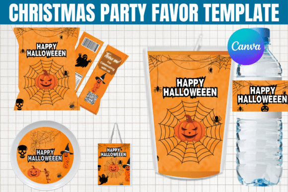 Halloween Party Favor Canva Template