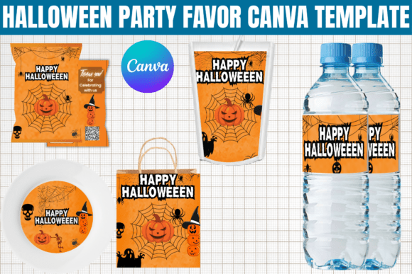 Halloween Party Favor Canva Template