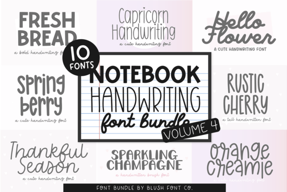 Mega Notebook Handwriting Bundle Font font preview - 2