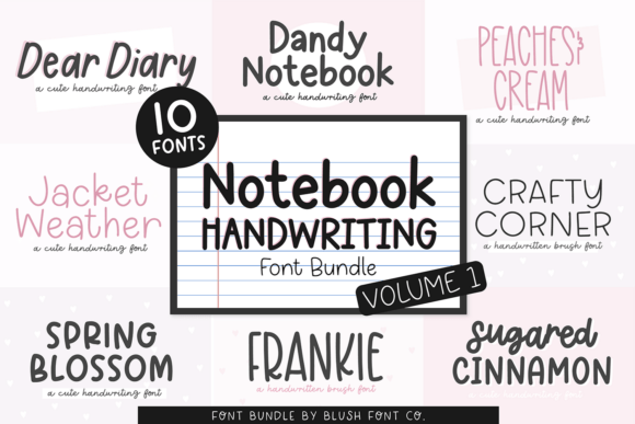 Mega Notebook Handwriting Bundle Font font preview - 3
