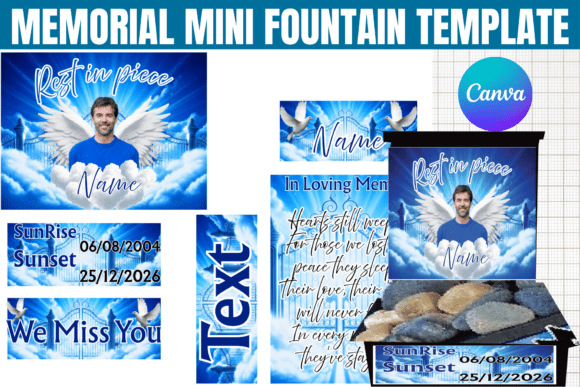 Memorial Mini Fountain Canva Editable