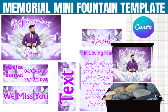 Memorial Mini Fountain Canva Editable