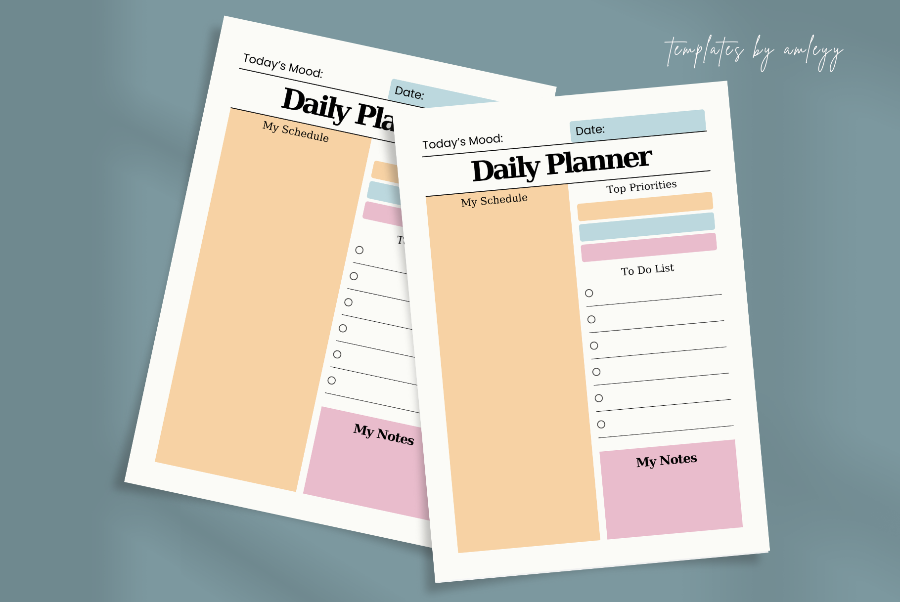 Pastel Daily Planner Canva Template