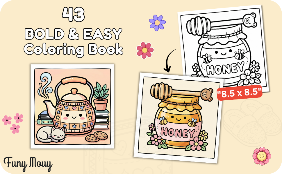 Stress Relief Bold-Easy Coloring Book