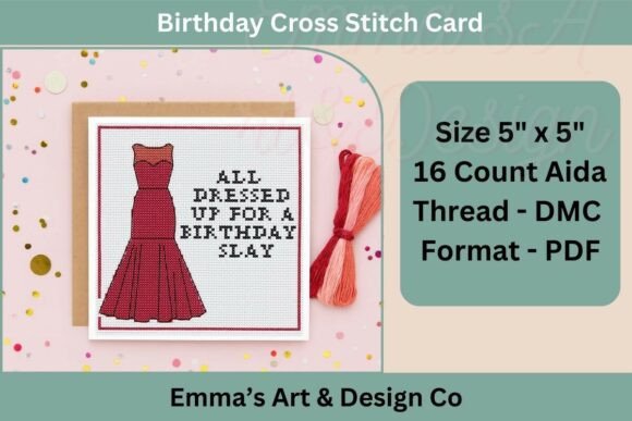 Birthday Cross Stitch Card Pattern
