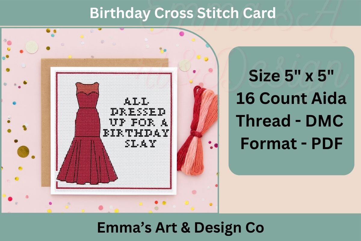 Birthday Cross Stitch Card Pattern