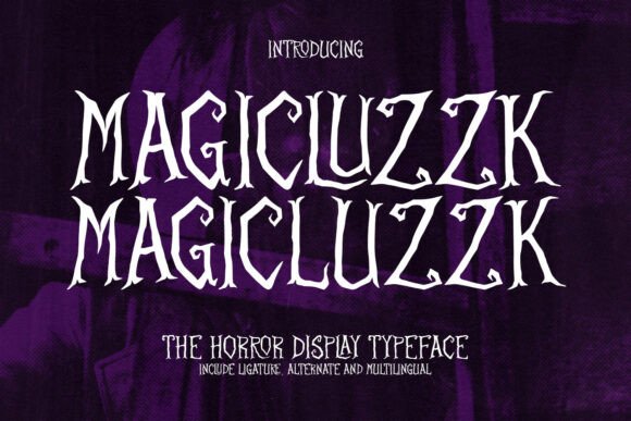 Preview specimen of Magicluzzk blackletter font