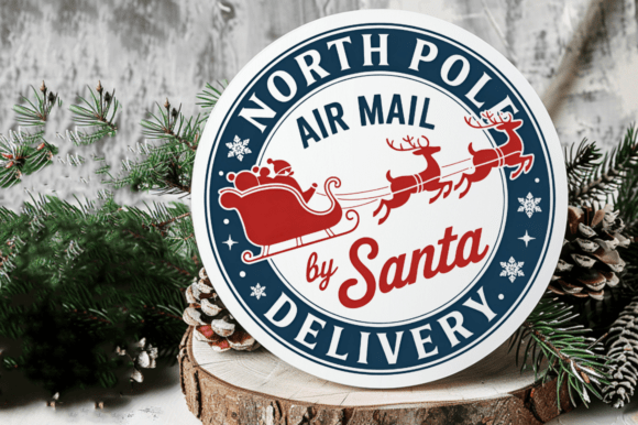 North Pole Air Mail by Santa Delivery PNG