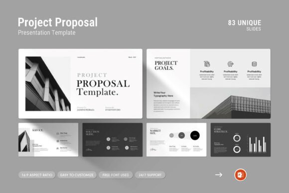 Preview of Project Propsal PowerPoint Template PowerPoint template