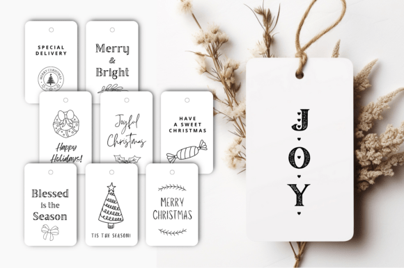 Rustic Christmas Gift Tags Set of 9