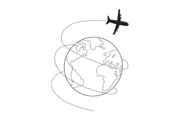Airplane Flying Around the World