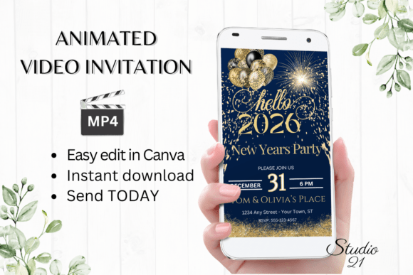 Animated New Years Party Invite