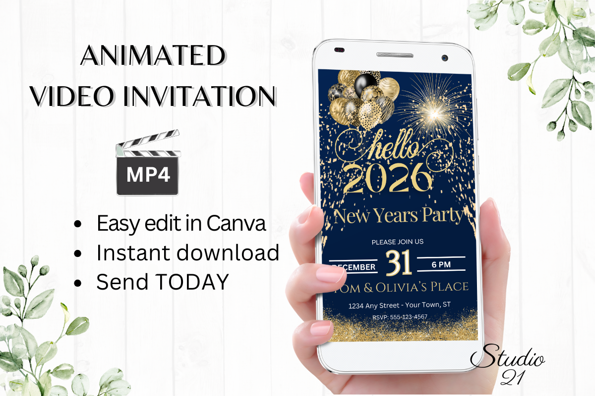 Animated New Years Party Invite