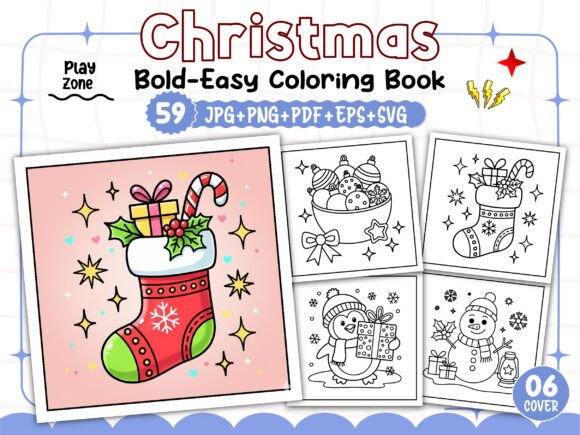 Bold and Easy Christmas Coloring Book