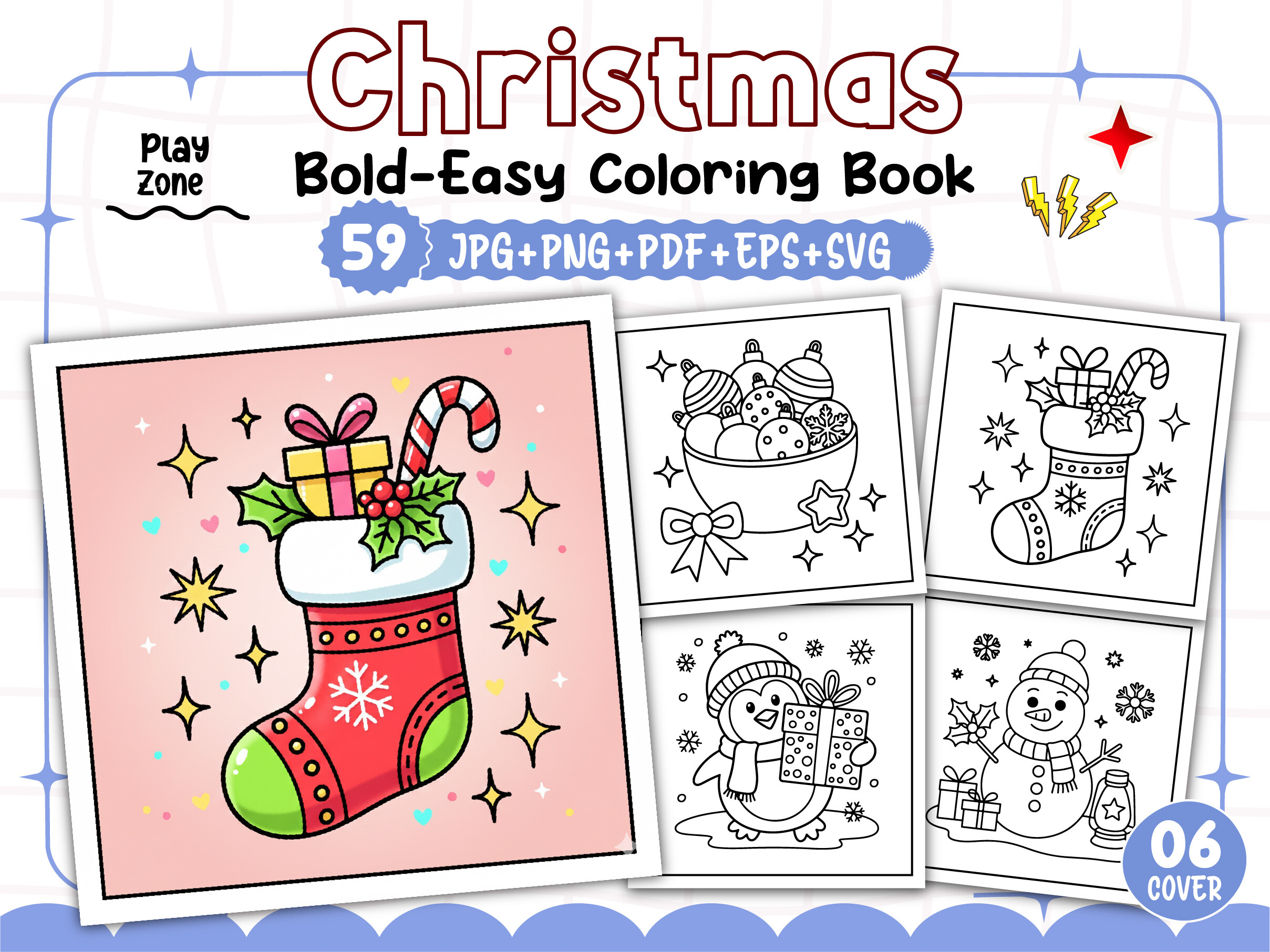 Bold and Easy Christmas Coloring Book