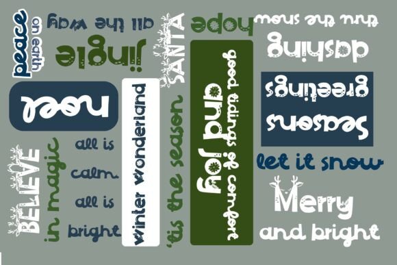 Christmas Deer Duo Font PNG with transparent background - Preview 1