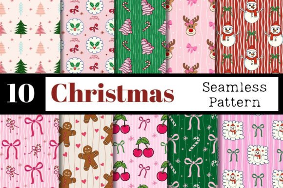 Christmas Repeating Pattern Bundle PNG