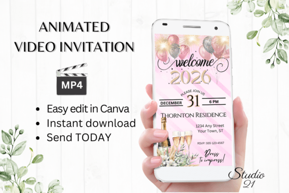 Digital New Years Party Invitation