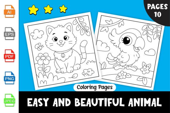 Easy and Beautiful Animal Coloring Pages