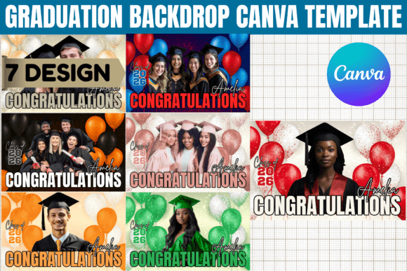 2026 Graduation Fan Canva Template Graphic by Gfx Shaown · Creative Fabrica