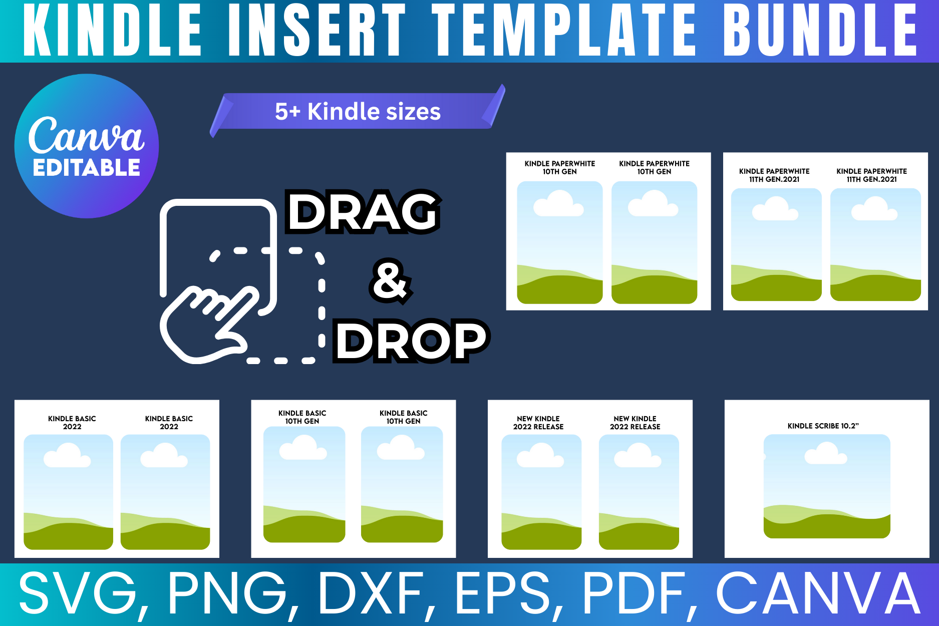 Kindle Insert Canva Template Bundle