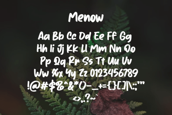 Menow Font PNG with transparent background - Preview 1