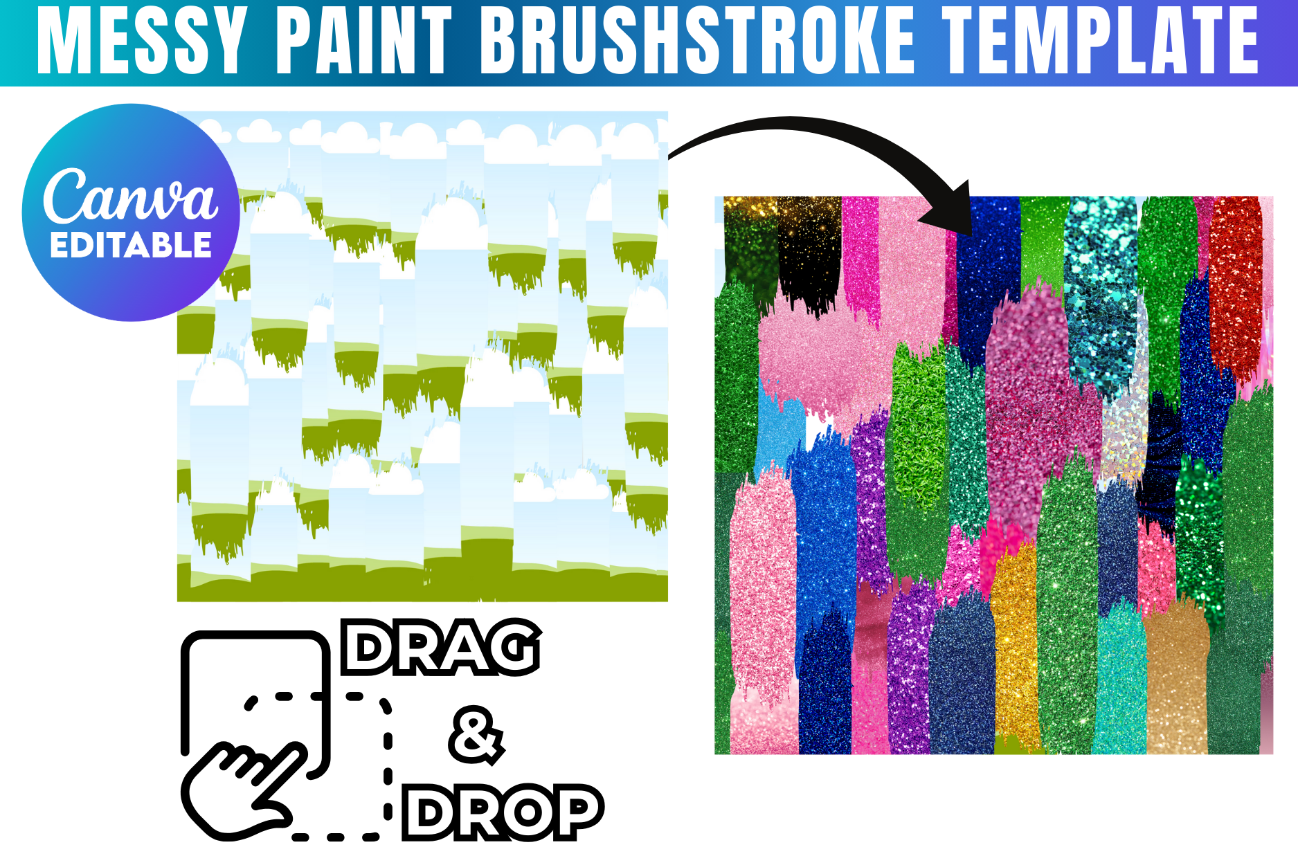 Messy Paint Brushstroke Background Canva
