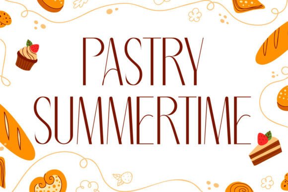 Pastry Summertime Font PNG with transparent background - Preview 1