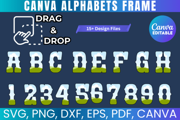 Retro Letters Canva Frame Template