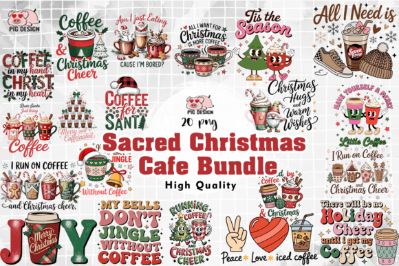 Sacred Christmas Cafe Bundle PNG Graphic Crafts By PIG.design