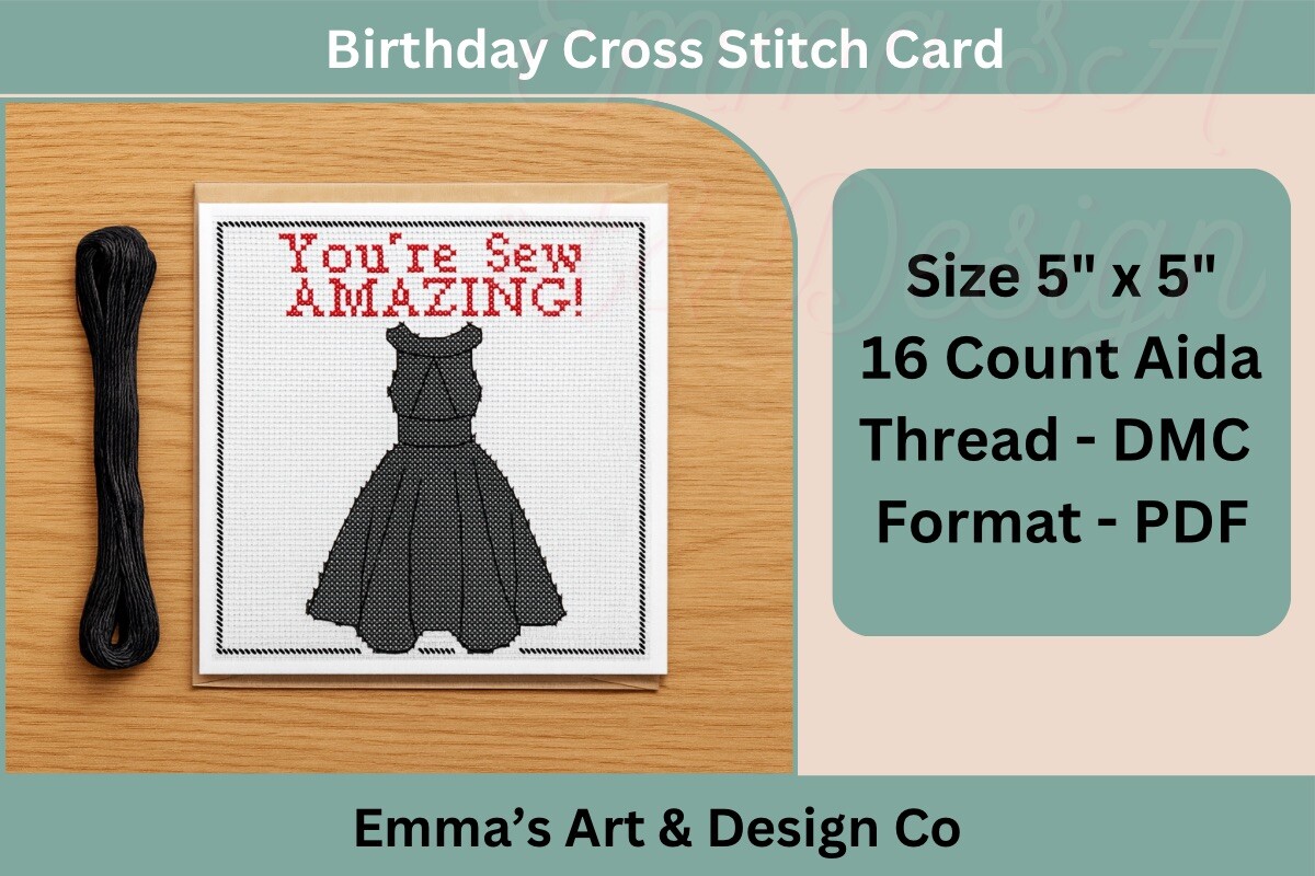 Sew Amazing Cross Stitch Card Pattern