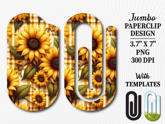 Sunflower Plaid Autumn Jumbo Paperclip
