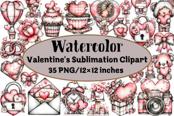 Preview of Valentine's Sublimation Clipart T-shirt, sticker, and sublimation design