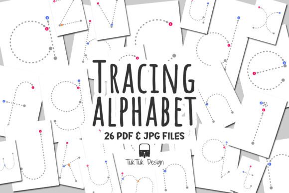 Alphabet Letter Tracing Lowercase PDF A4 Grafik Arbeitsblätter Von TukTuk Design