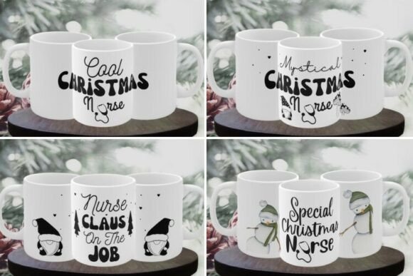 Christmas Nurse Mug Bundle, Nurse Mugs