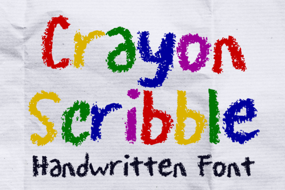 Crayon Scribble Script & Handwritten Font By MVMET