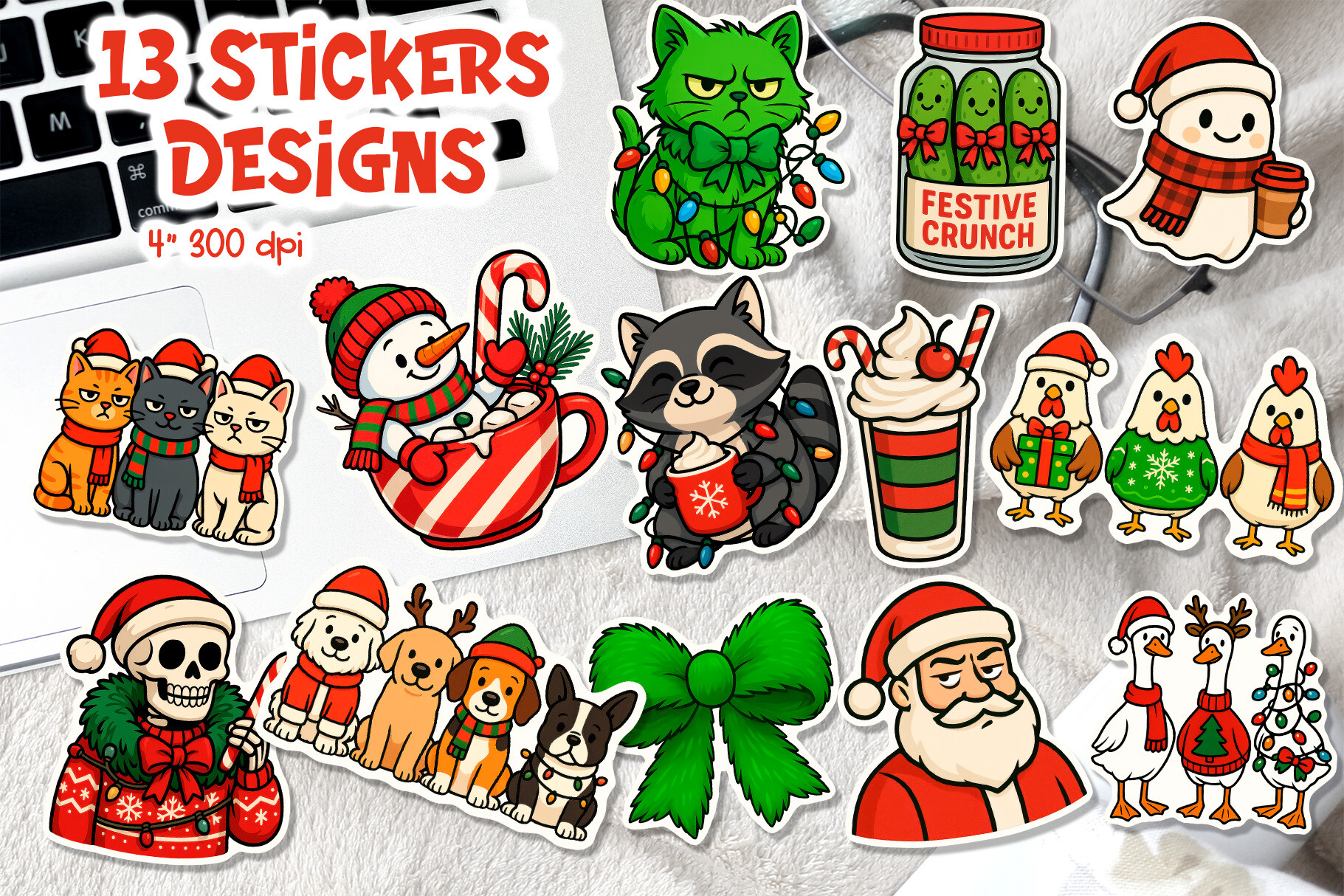 Cute Funny Christmas Sticker Printable