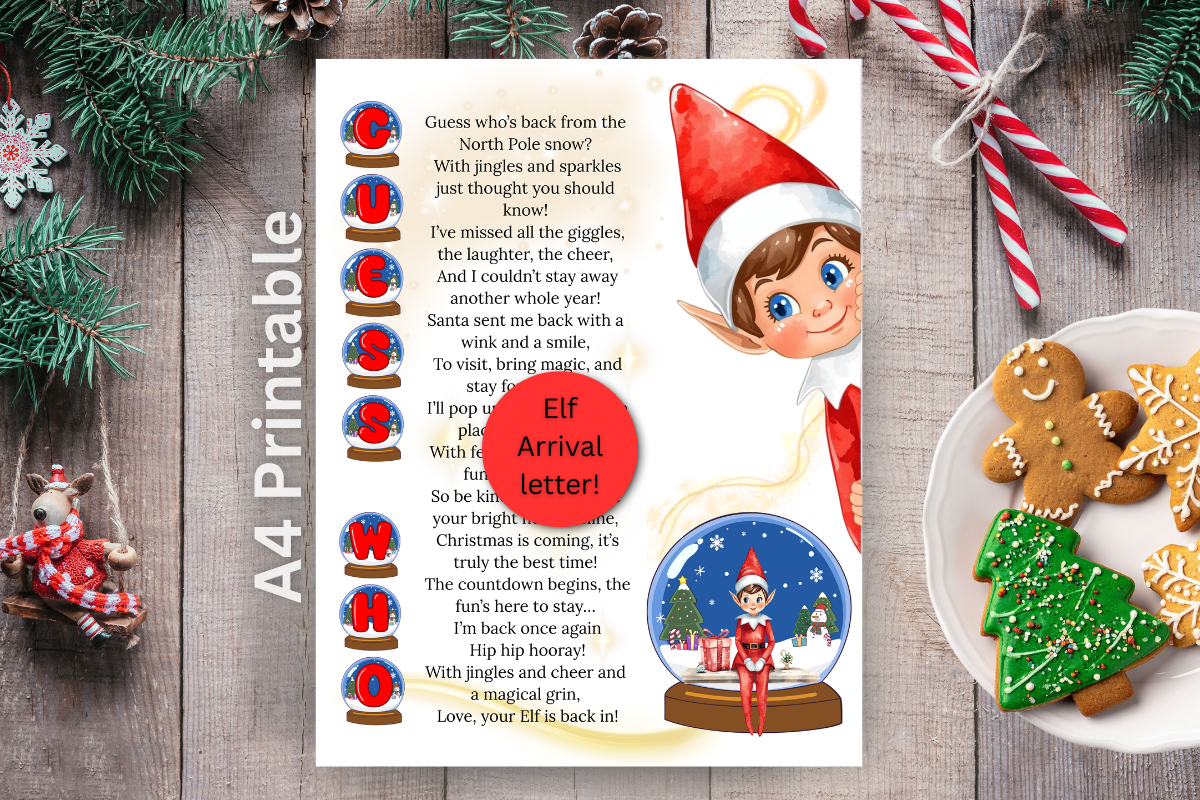 Elf on the Shelf Arrival Note