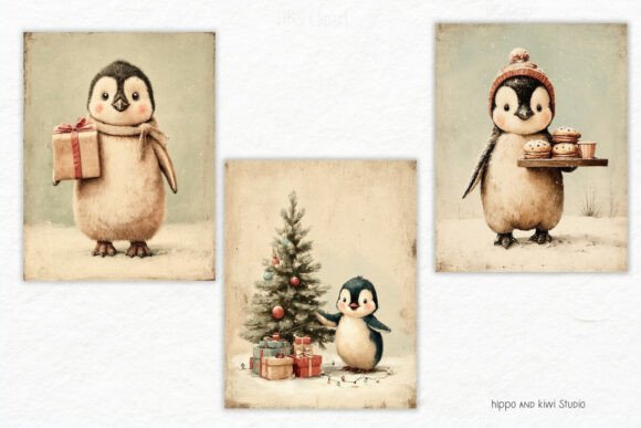 Penguin Winter Moments Digital Papers