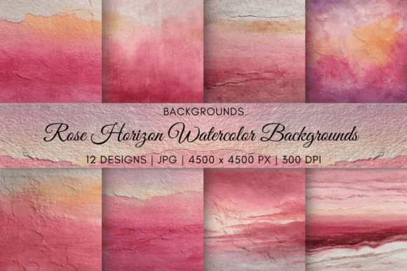 Rose Horizon Watercolor Backgrounds