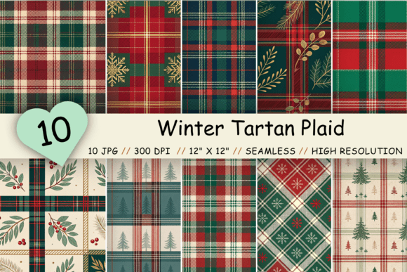 Tartan Plaid Digital Paper, Seamless